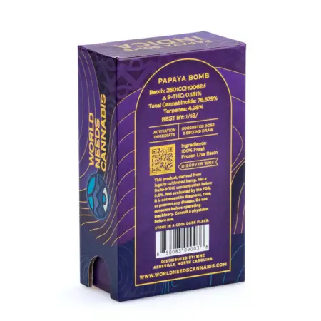WNC 2 gram THCa Live Resin Disposable - Papaya Bomb box back