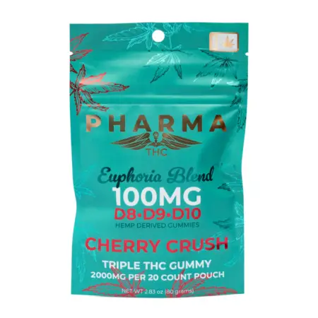 PharmaTHC Euphoria Blend Triple THC Gummies - Cherry Crush bag front