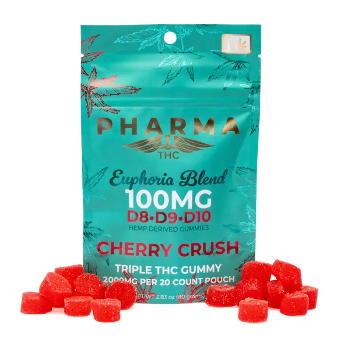 PharmaTHC Euphoria Blend Triple THC Gummies - Cherry Crush combo