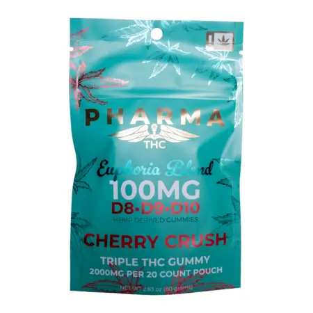 PharmaTHC Euphoria Blend Triple THC Gummies - Cherry Crush_FRONT