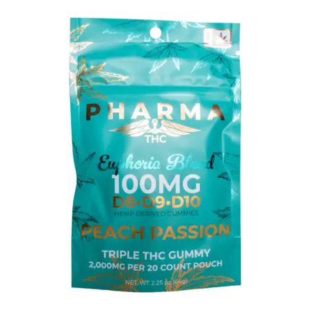 PharmaTHC Euphoria Blend Triple THC Gummies - Peach Passion_FRONT