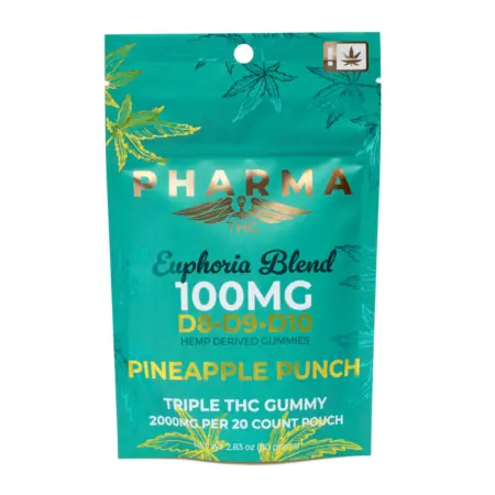 PharmaTHC Euphoria Blend Triple THC Gummies - Pineapple Punch bag front