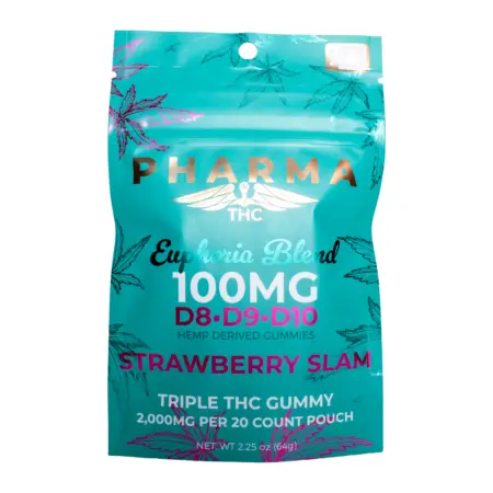 PharmaTHC Euphoria Blend Triple THC Gummies - Strawberry Slam_FRONT