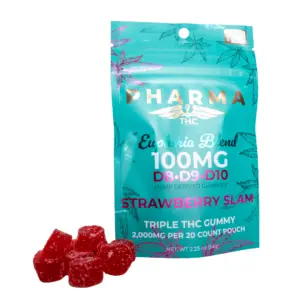 PharmaTHC Euphoria Blend Triple THC Gummies - Strawberry Slam_GUMMIES