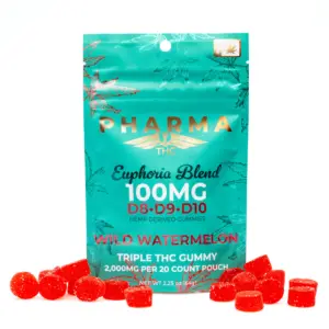PharmaTHC Euphoria Blend Triple THC Gummies - Wild Watermelon combo