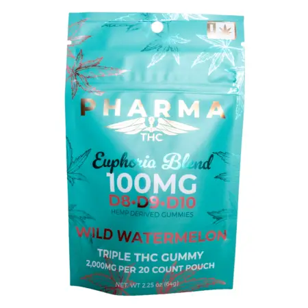 PharmaTHC Euphoria Blend Triple THC Gummies - Wild Watermelon_FRONT