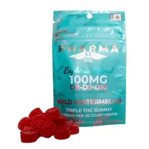 PharmaTHC Euphoria Blend Triple THC Gummies - Wild Watermelon_GUMMIES