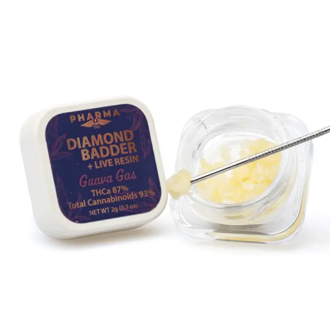 PharmaTHC THCa Live Resin Diamond Badder - Guava Gas combo