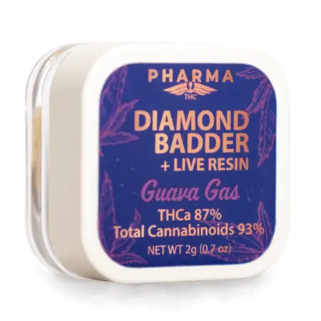 PharmaTHC THCa Live Resin Diamond Badder - Guava Gas front