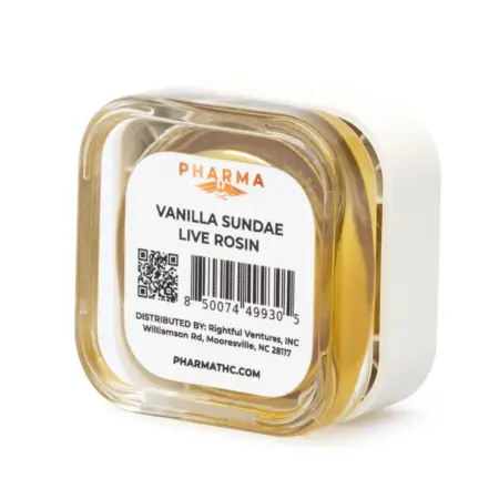 PharmaTHC THCa Live Rosin Concentrate - Vanilla Sundae jar back