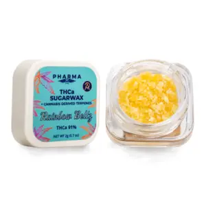PharmaTHC THCa Sugar Wax - Rainbow Beltz detail