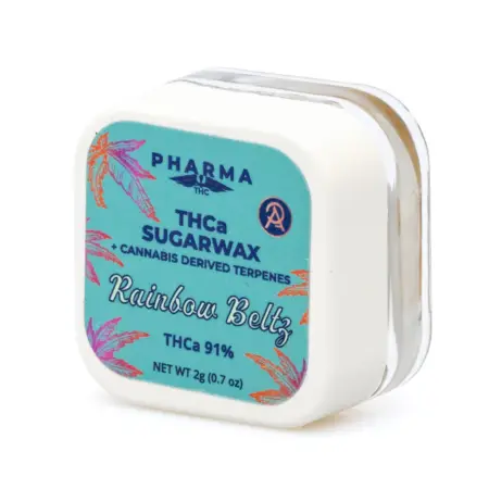 PharmaTHC THCa Sugar Wax - Rainbow Beltz jar front
