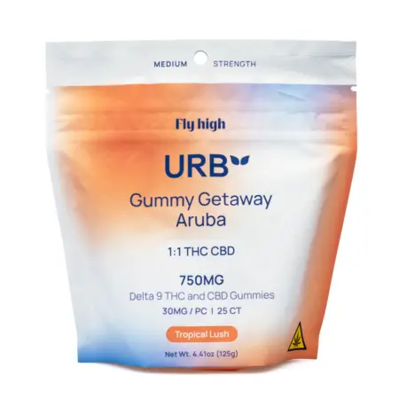 Urb Delta 9 and CBD Gummies - Tropical Lush bag front