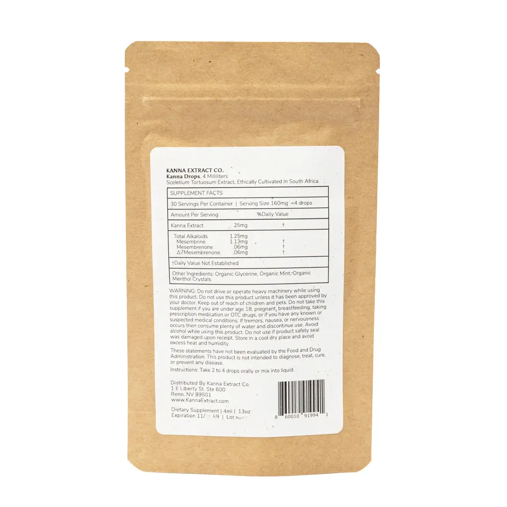 Kanna Extract Co. Kanna Drops Bag Back