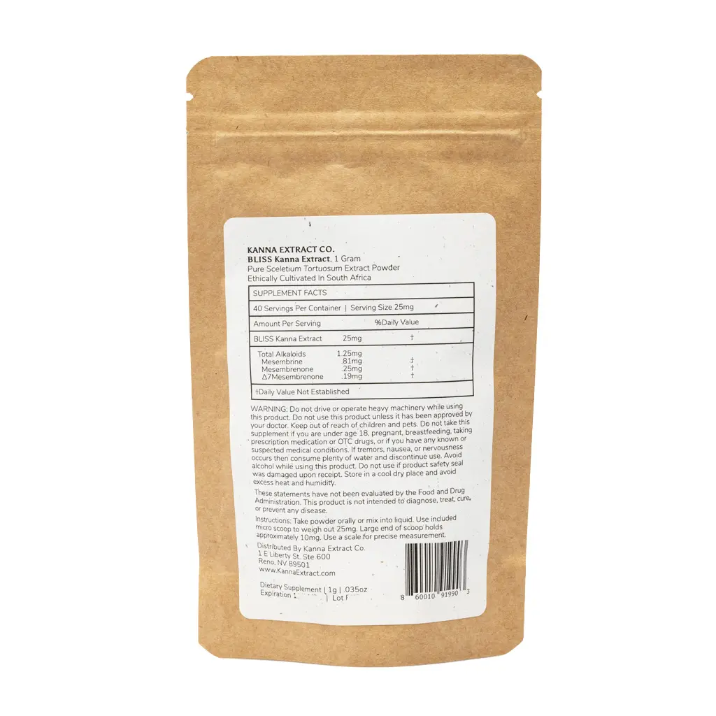 Kanna Extract Co. Kanna Extract - Bliss Bag Back