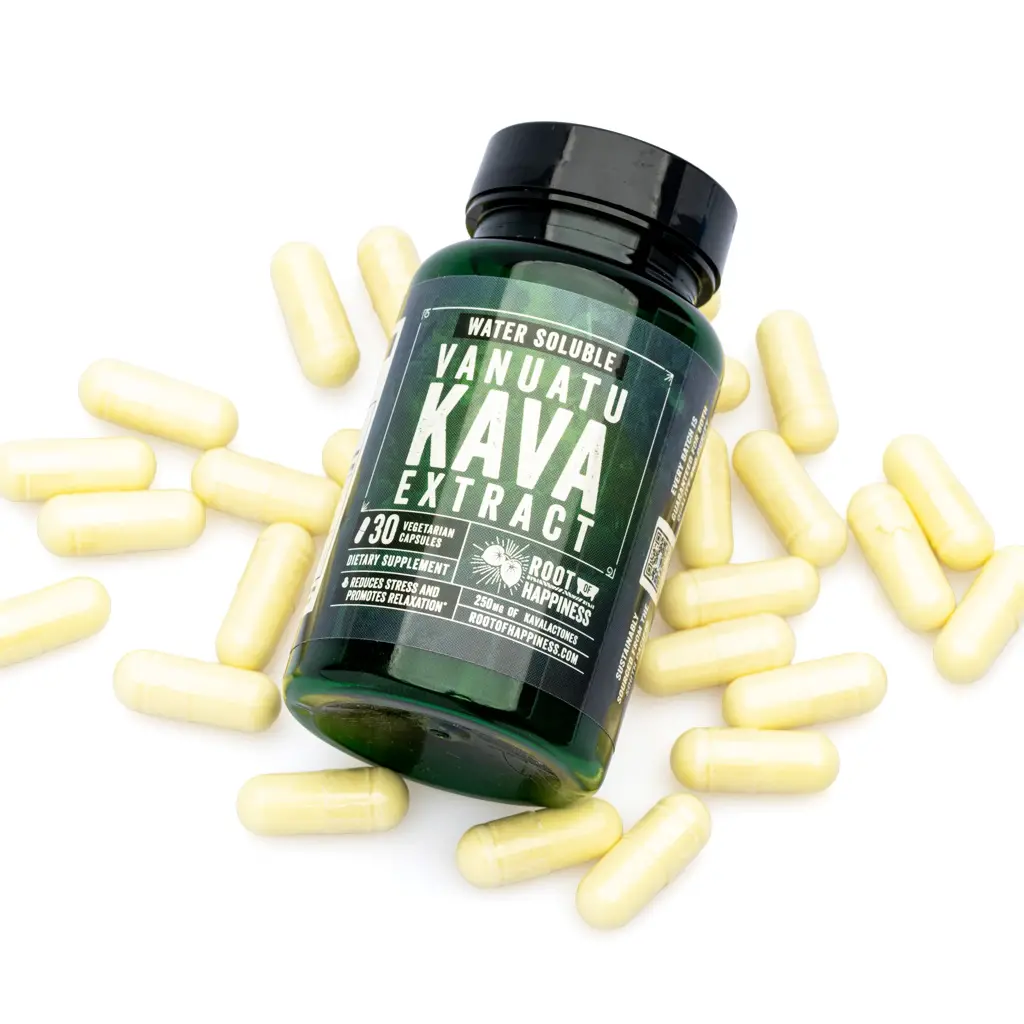 Root of Happiness Premium Kava Root Extract Capsules - Water Soluble Vanuatu